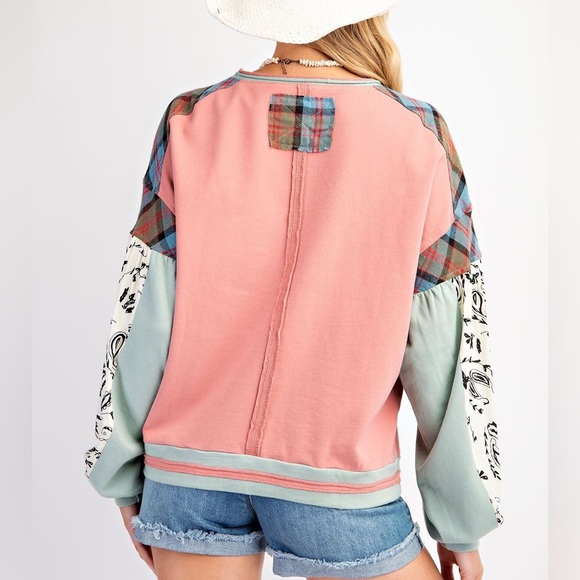 Flower Patch Mix And Match Soft Washed Crew Neck Top - Picture 4 of 4